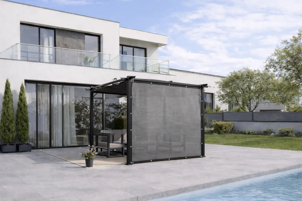 Pergola aluminium 3x3 noire autoportée pour terrasse