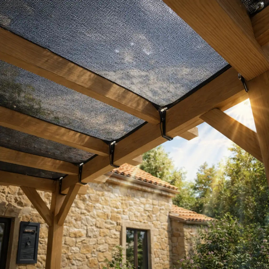 Voile d'ombrage - Pergola en bois