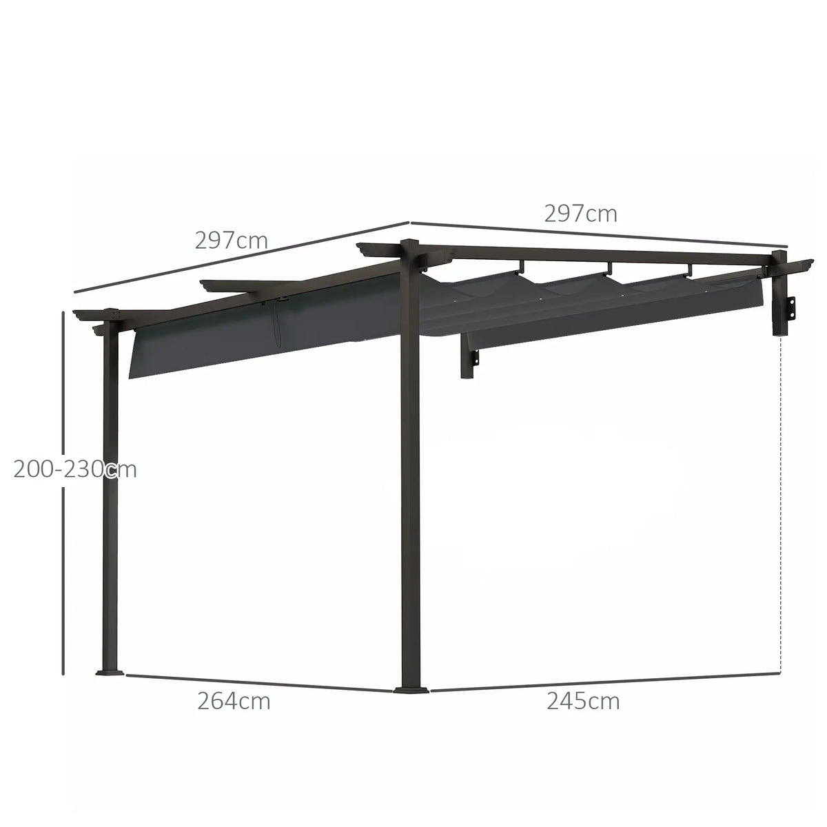 Zoé. Pergola adossée 3x3