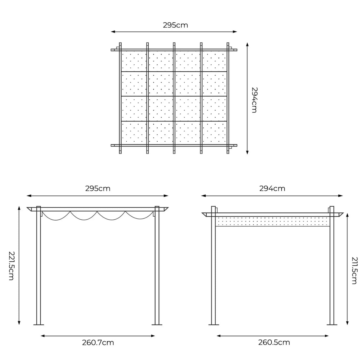 Zoé. Pergola aluminium 3x3