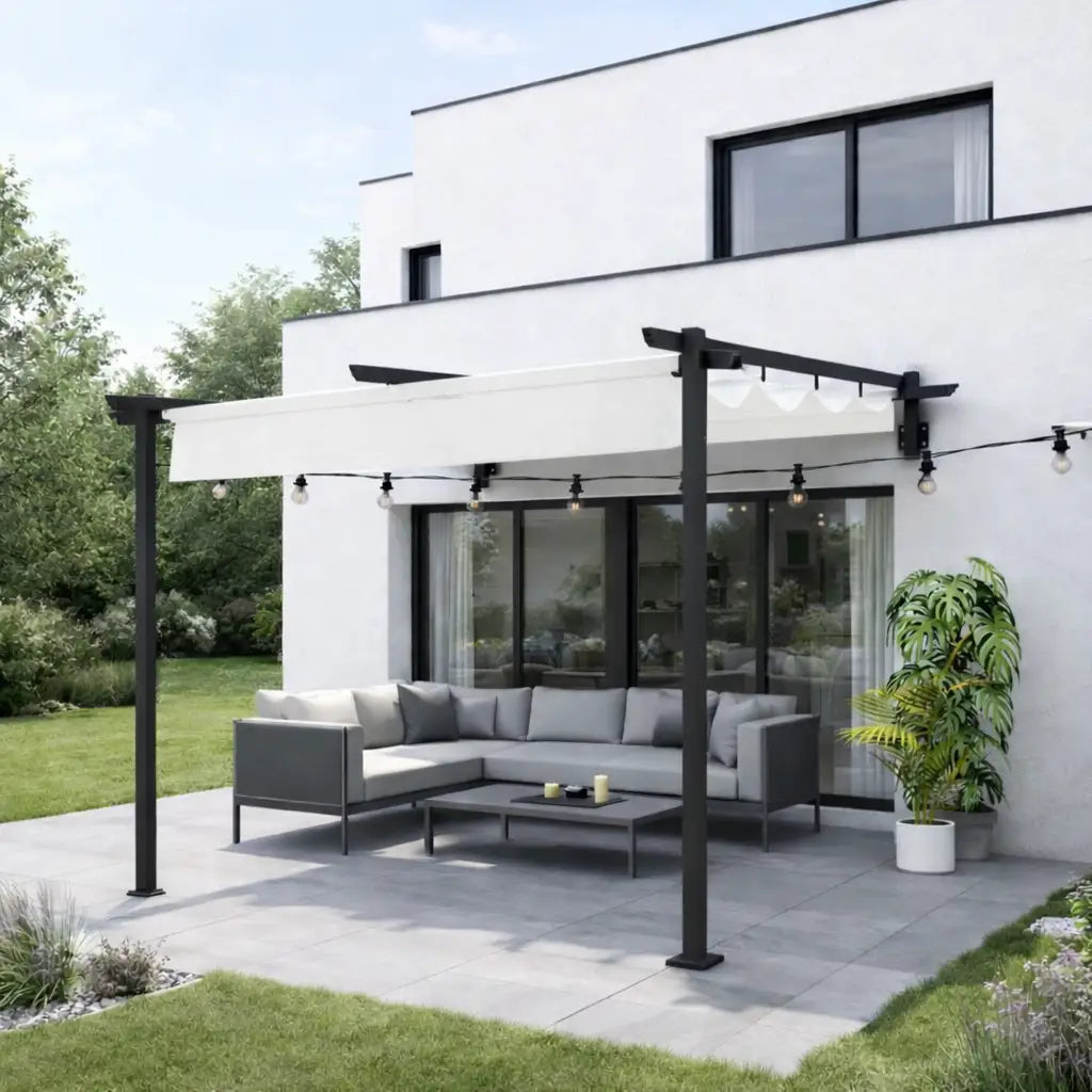 Zoé. Pergola adossée 3x3