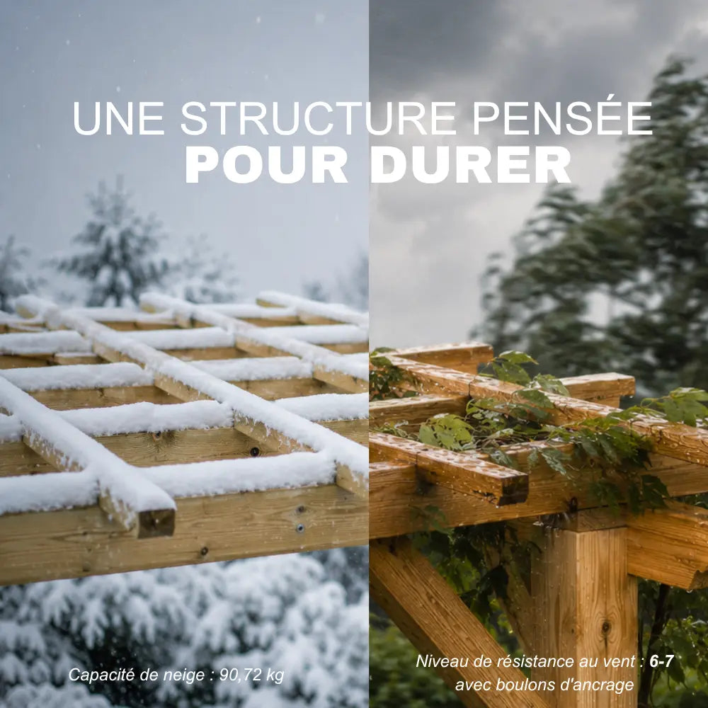 Lucie - Pergola bois naturel 3x4