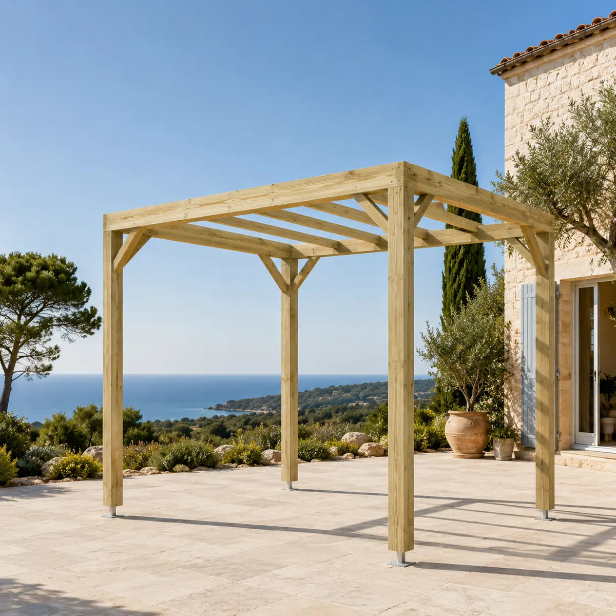 Valentine - Pergola bois naturel 2x3