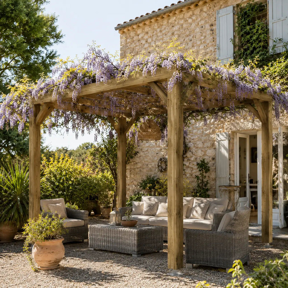 Valentine - Pergola bois naturel 2x3