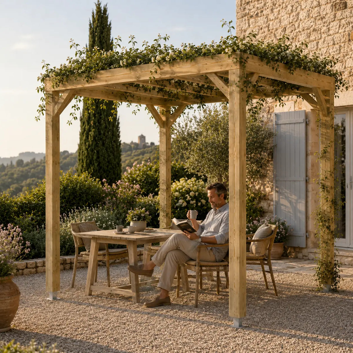 Valentine - Pergola bois naturel 2x3