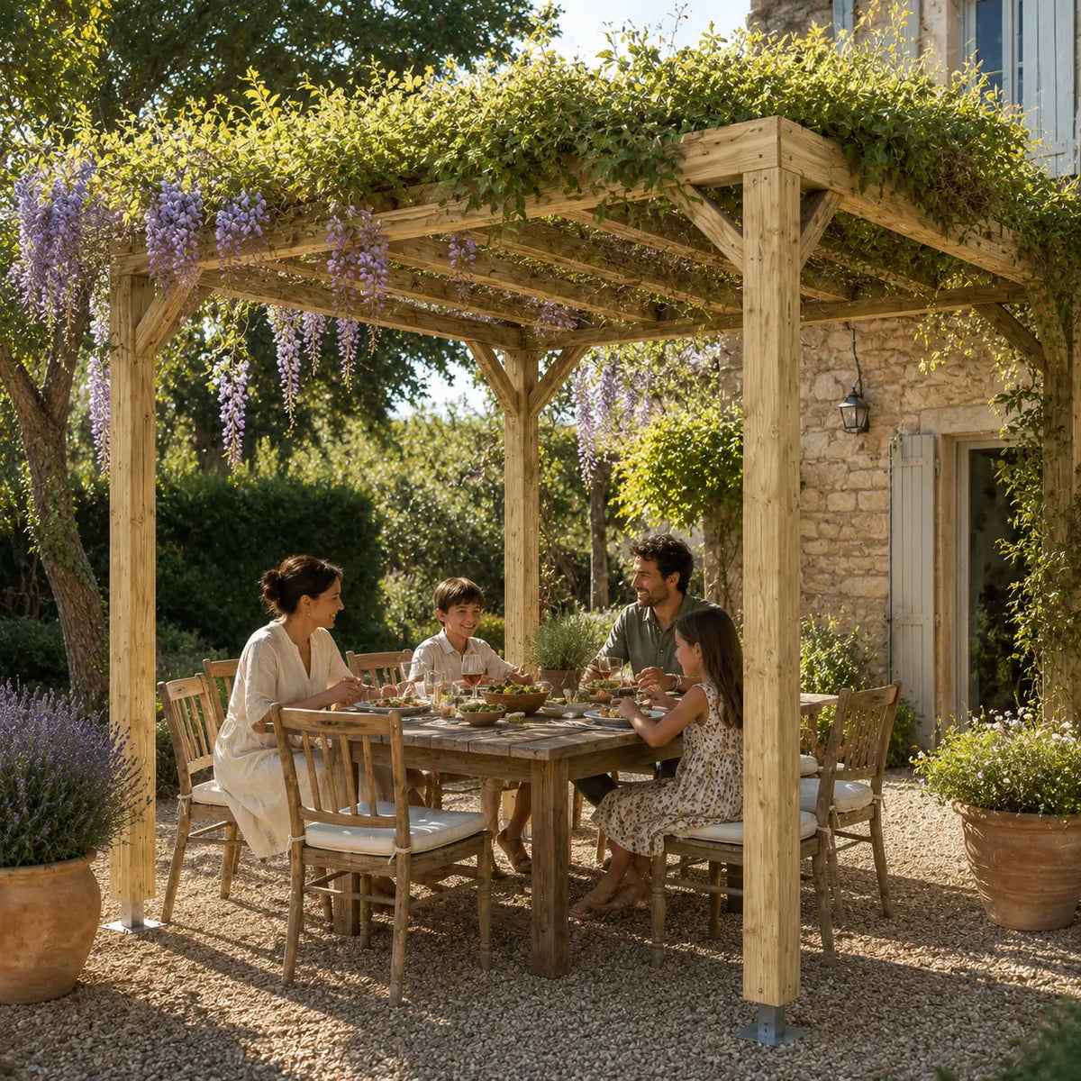 Valentine - Pergola bois naturel 2x3