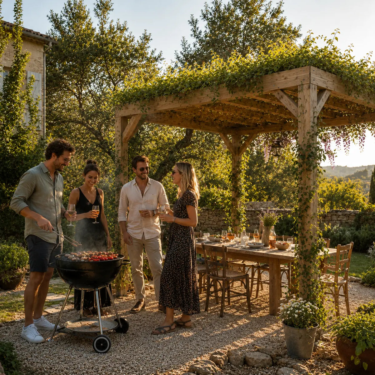 Valentine - Pergola bois naturel 2x3