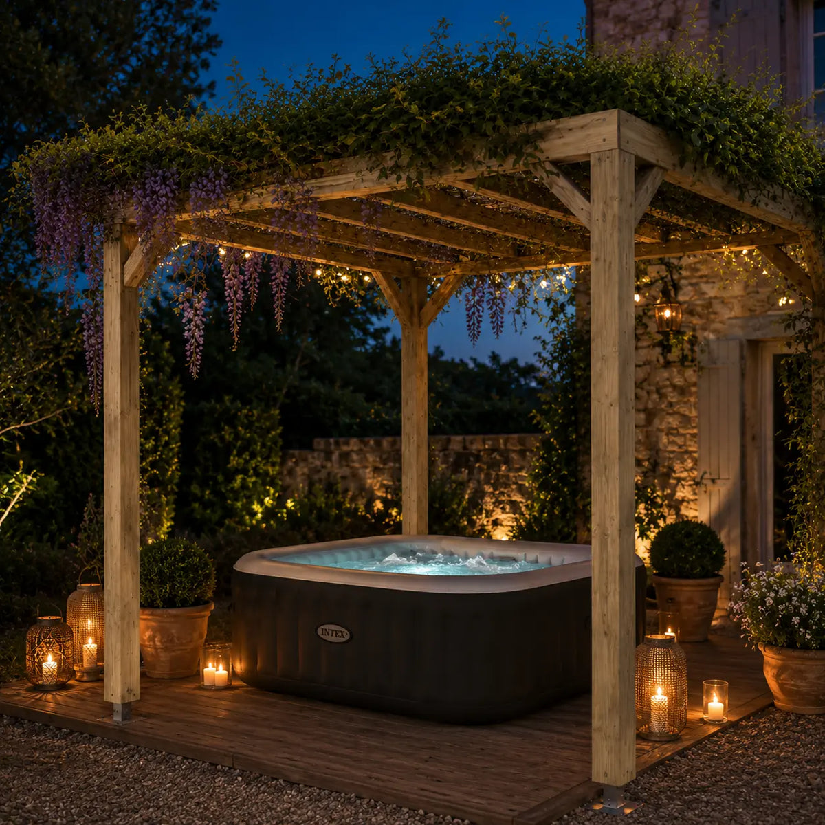 Valentine - Pergola bois naturel 2x3