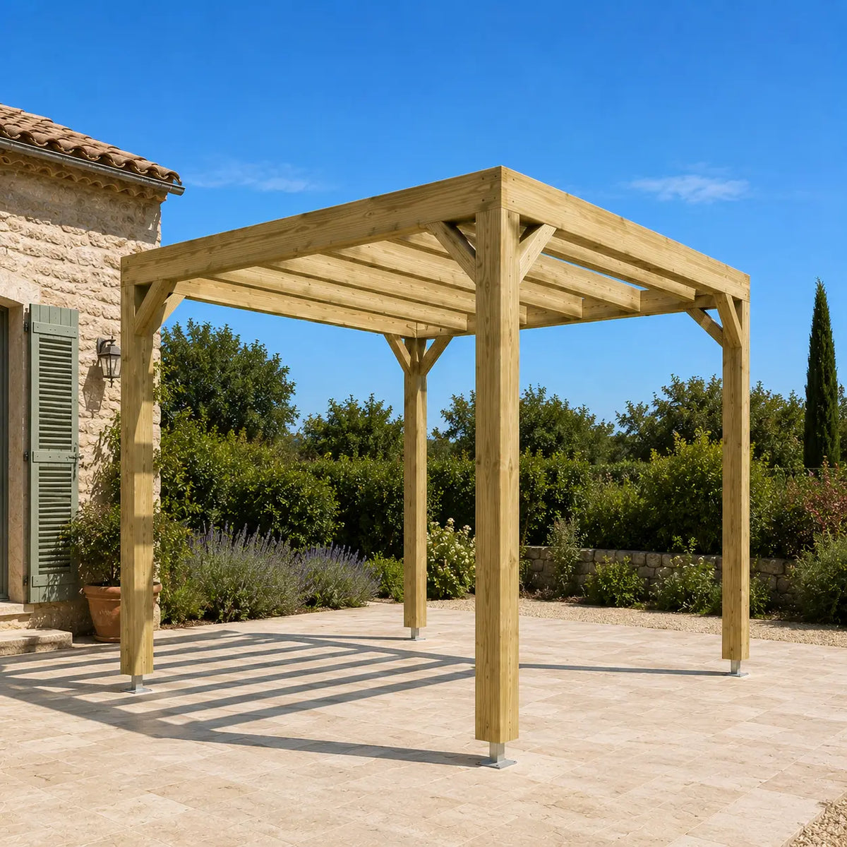Valentine - Pergola en bois naturel 3x3