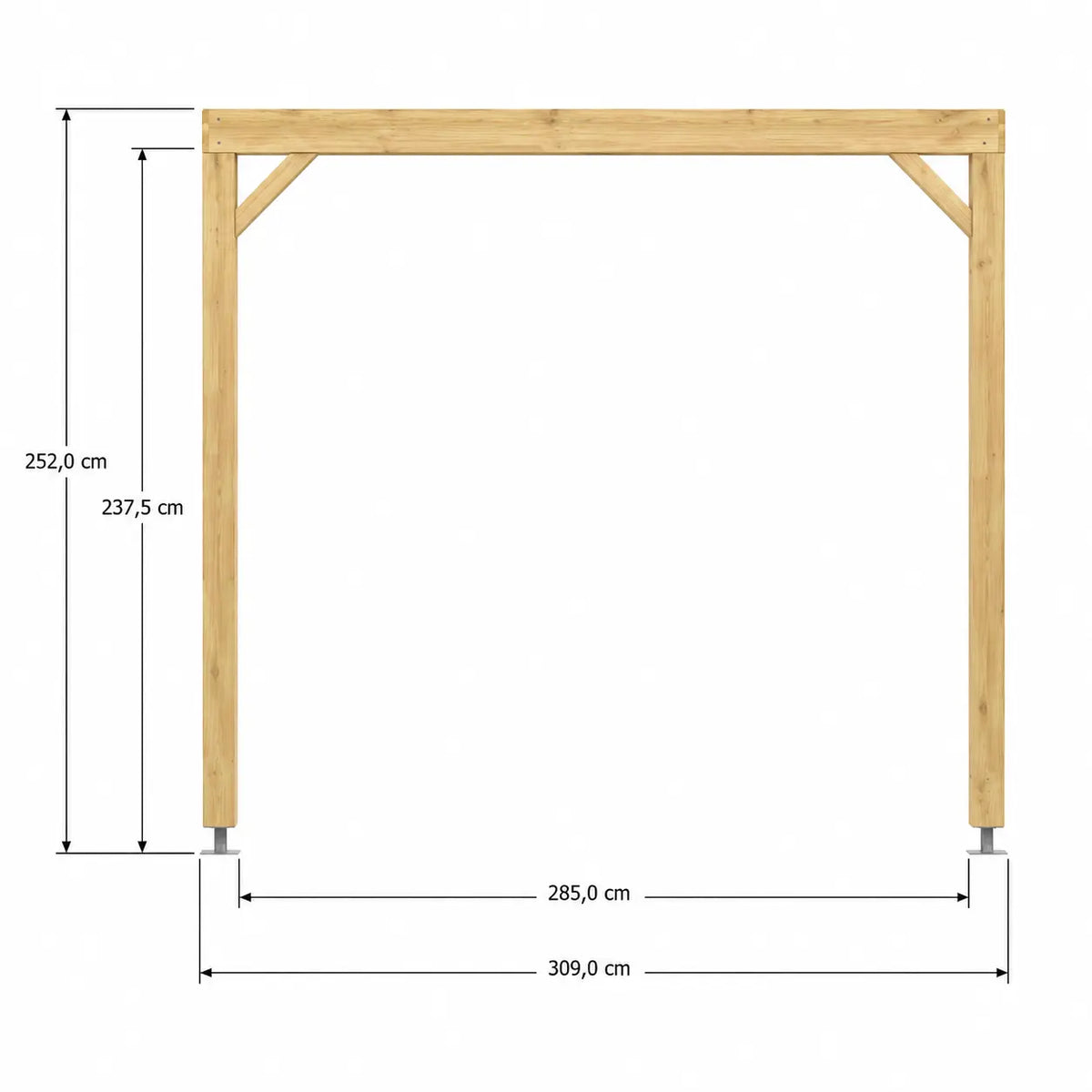 Valentine - Pergola en bois naturel 3x3