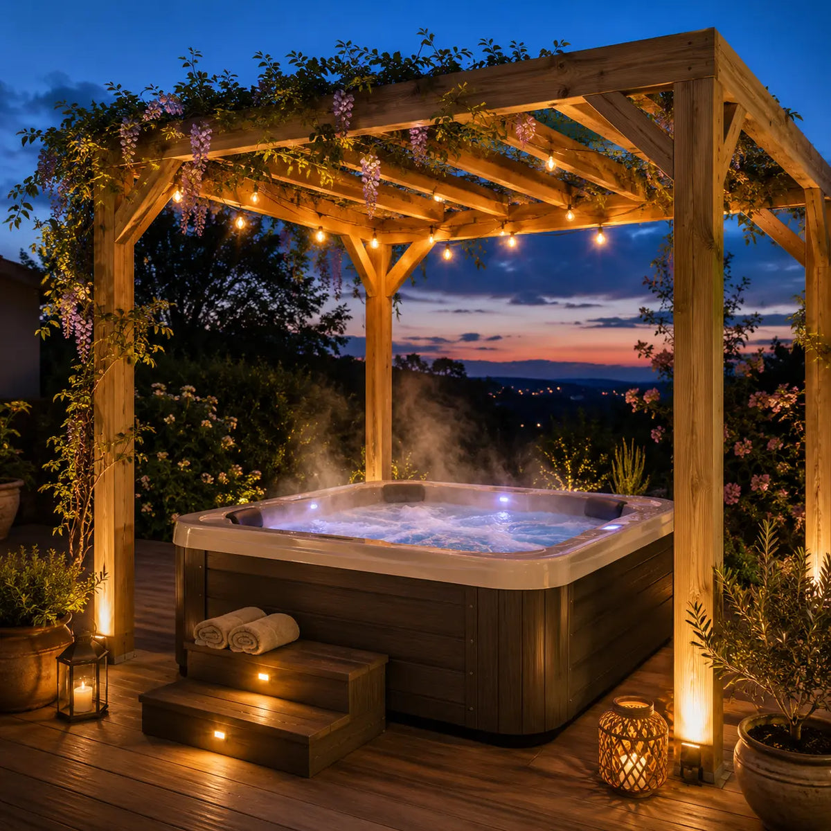 Valentine - Pergola en bois naturel 3x3