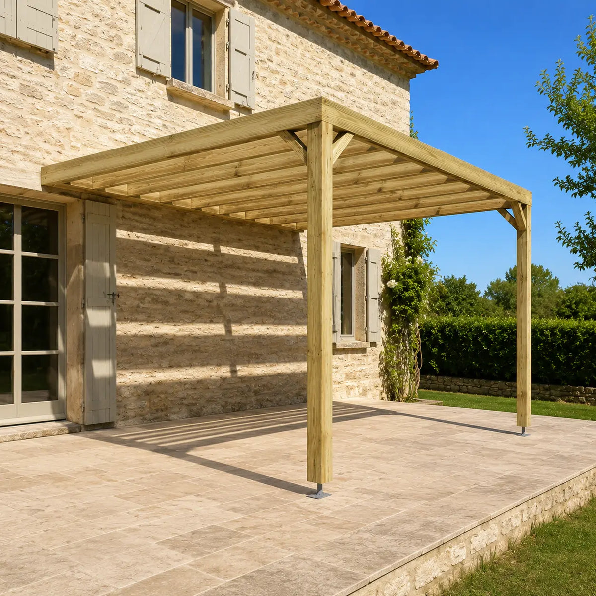 Valentine - Pergola adossée bois 3x3