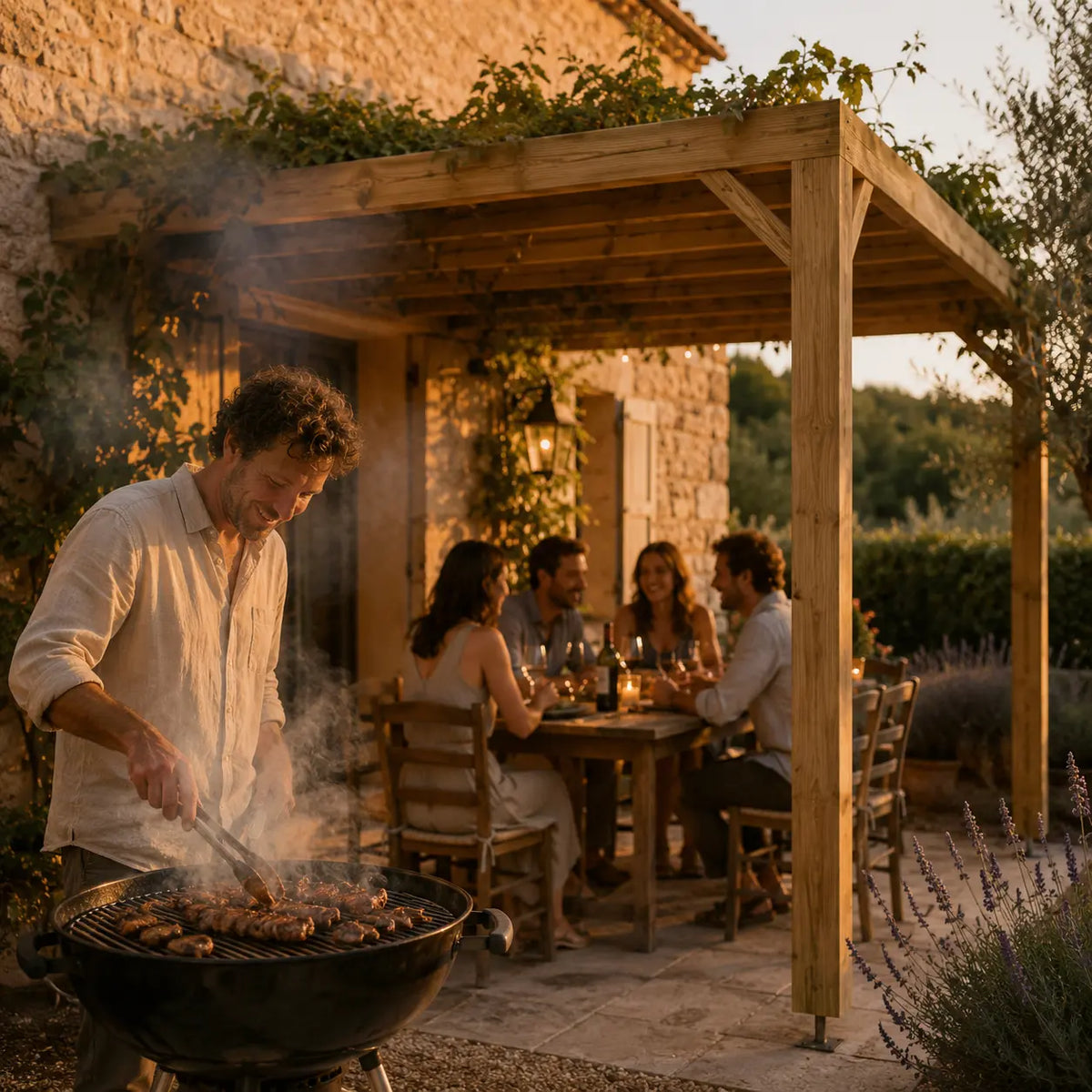 Valentine - Pergola adossée bois 3x3