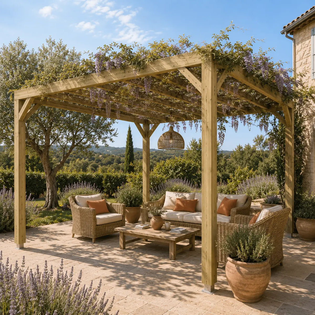 Valentine - Pergola bois naturel 3x4