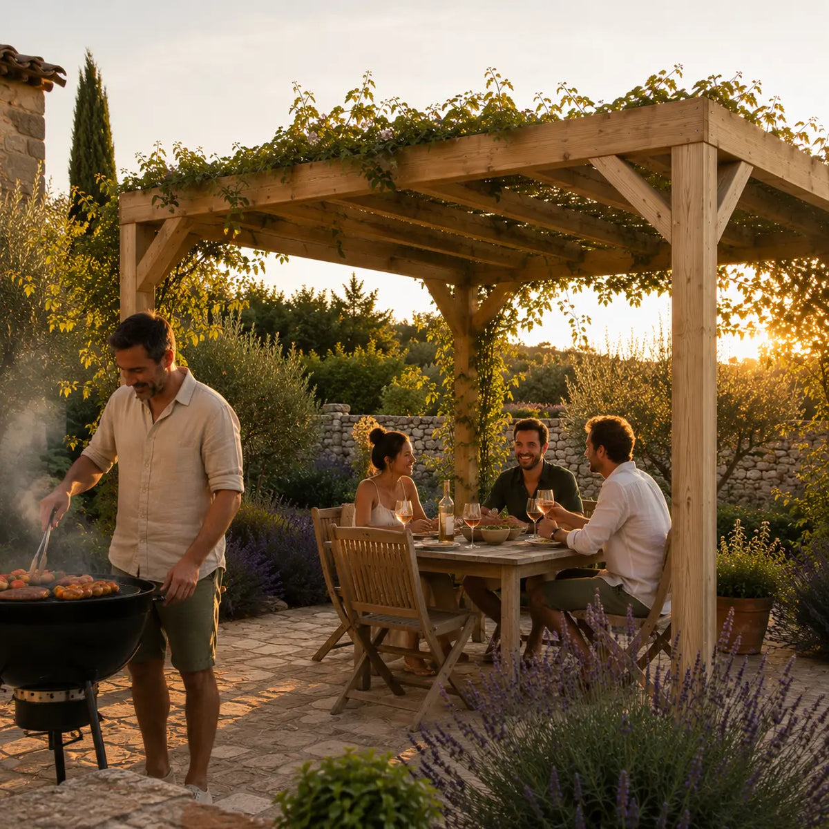 Valentine - Pergola bois naturel 3x4