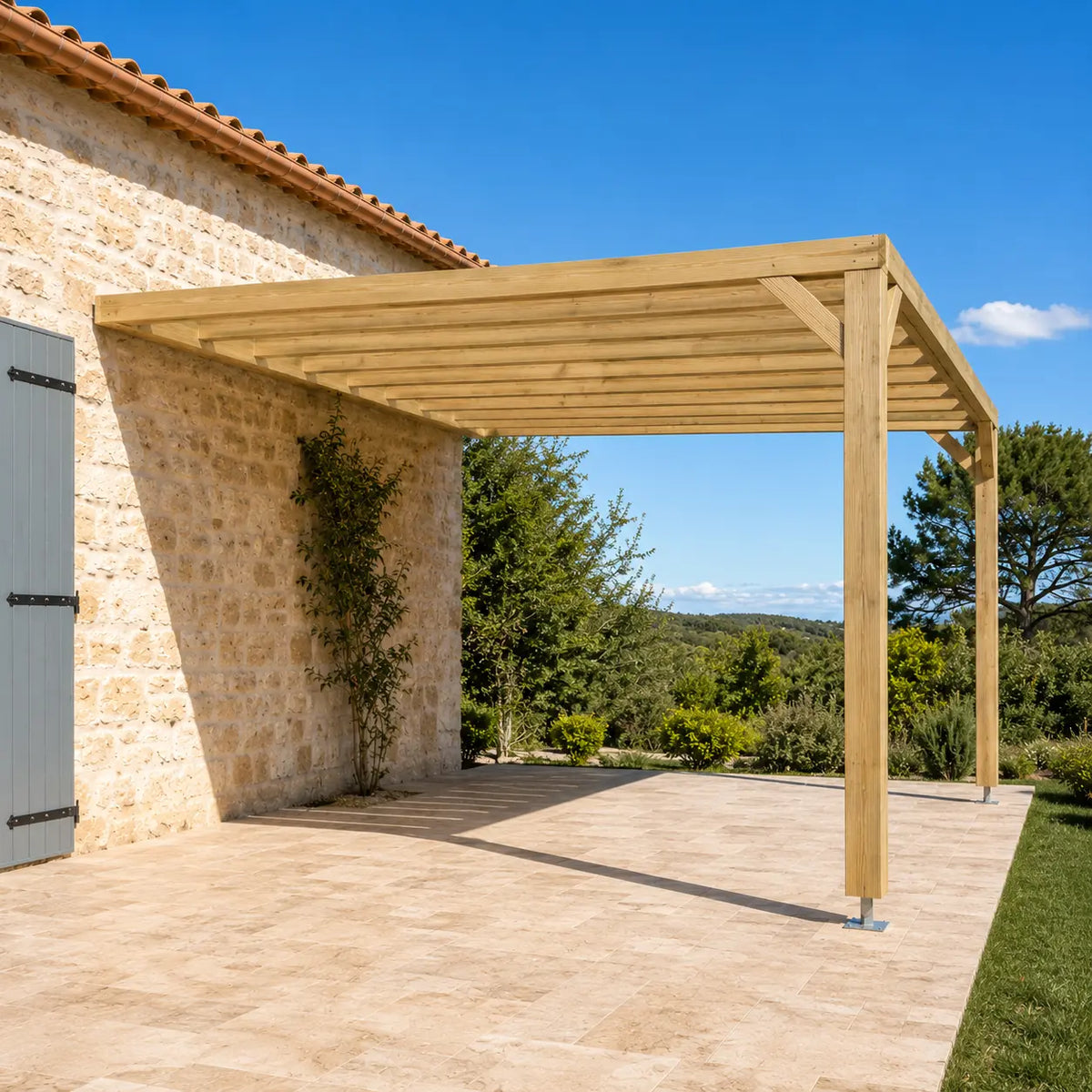 Valentine - Pergola adossée bois 3x4