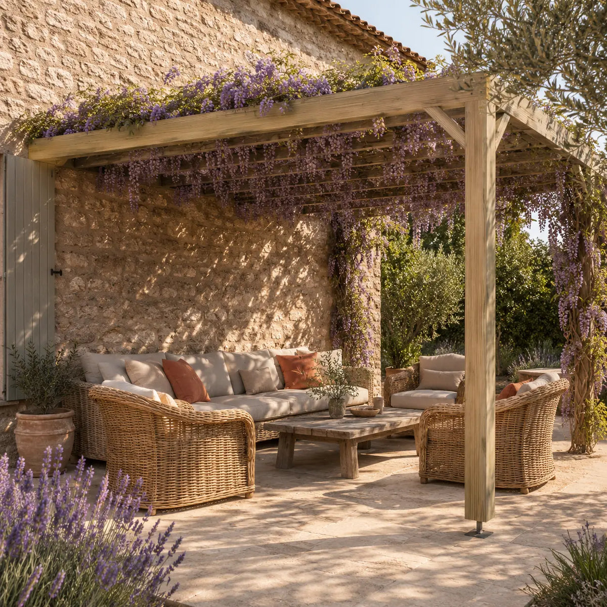 Valentine - Pergola adossée bois 3x4