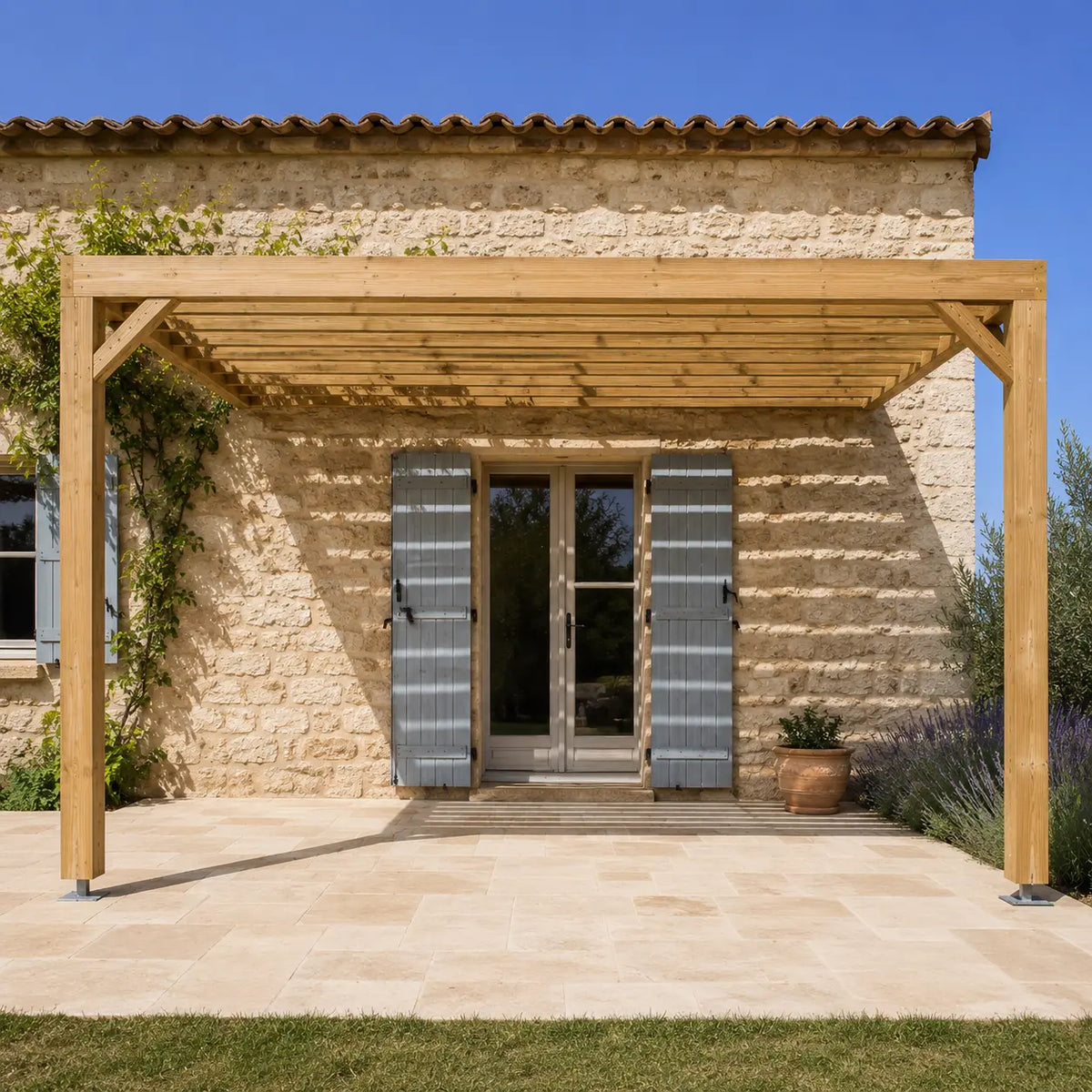 Valentine - Pergola adossée bois 3x4