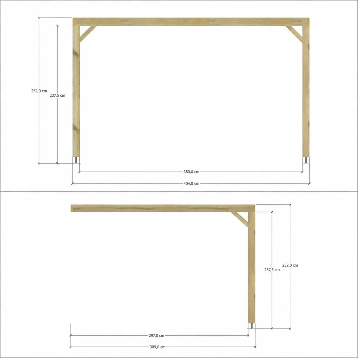 Valentine - Pergola adossée bois 3x4