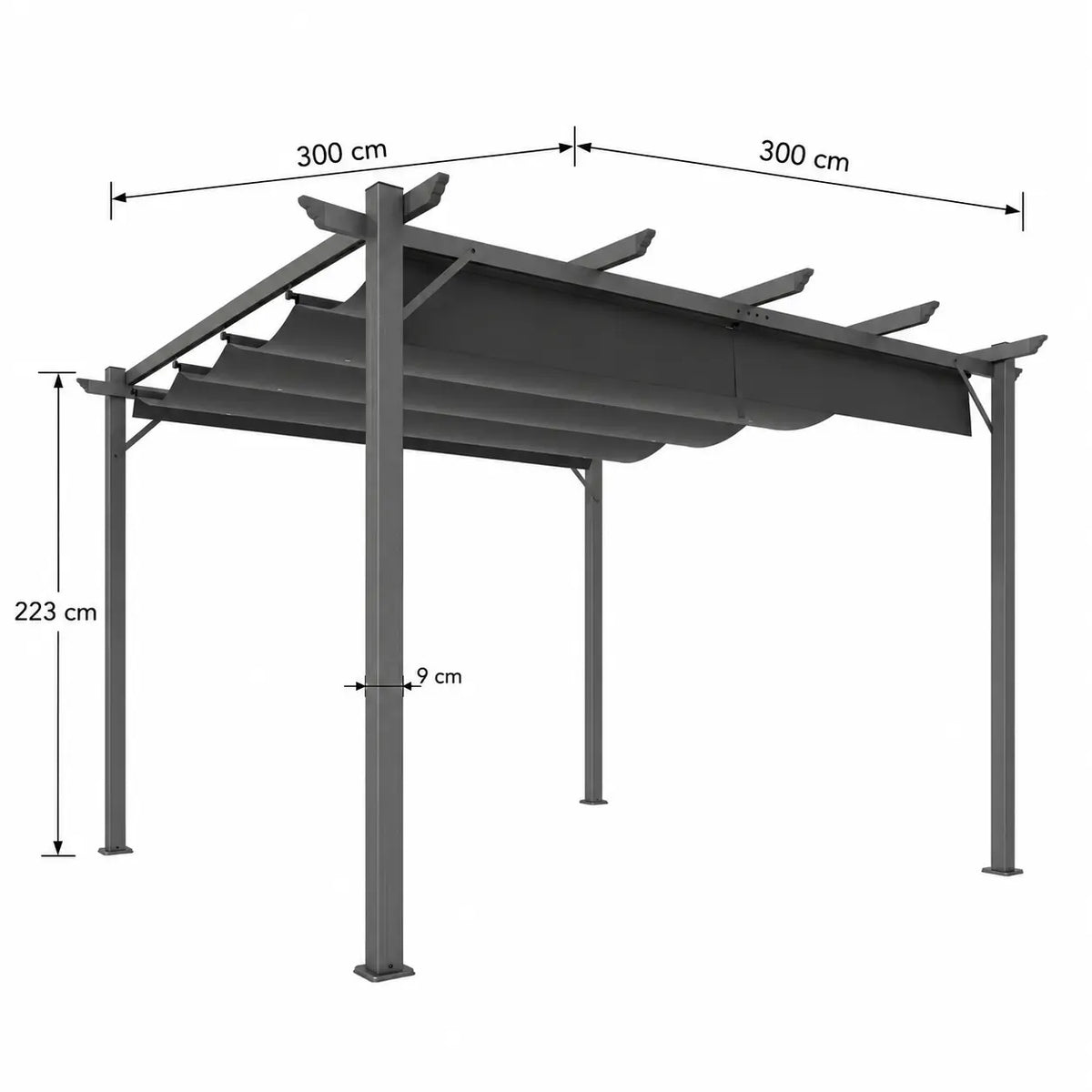 Zoé - Pergola en aluminium 3x3