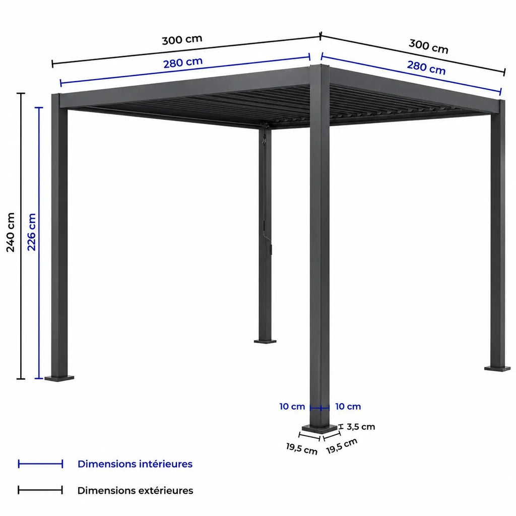 Céleste - Pergola bioclimatique 3x3 - Pergola bioclimatique - Pergolys