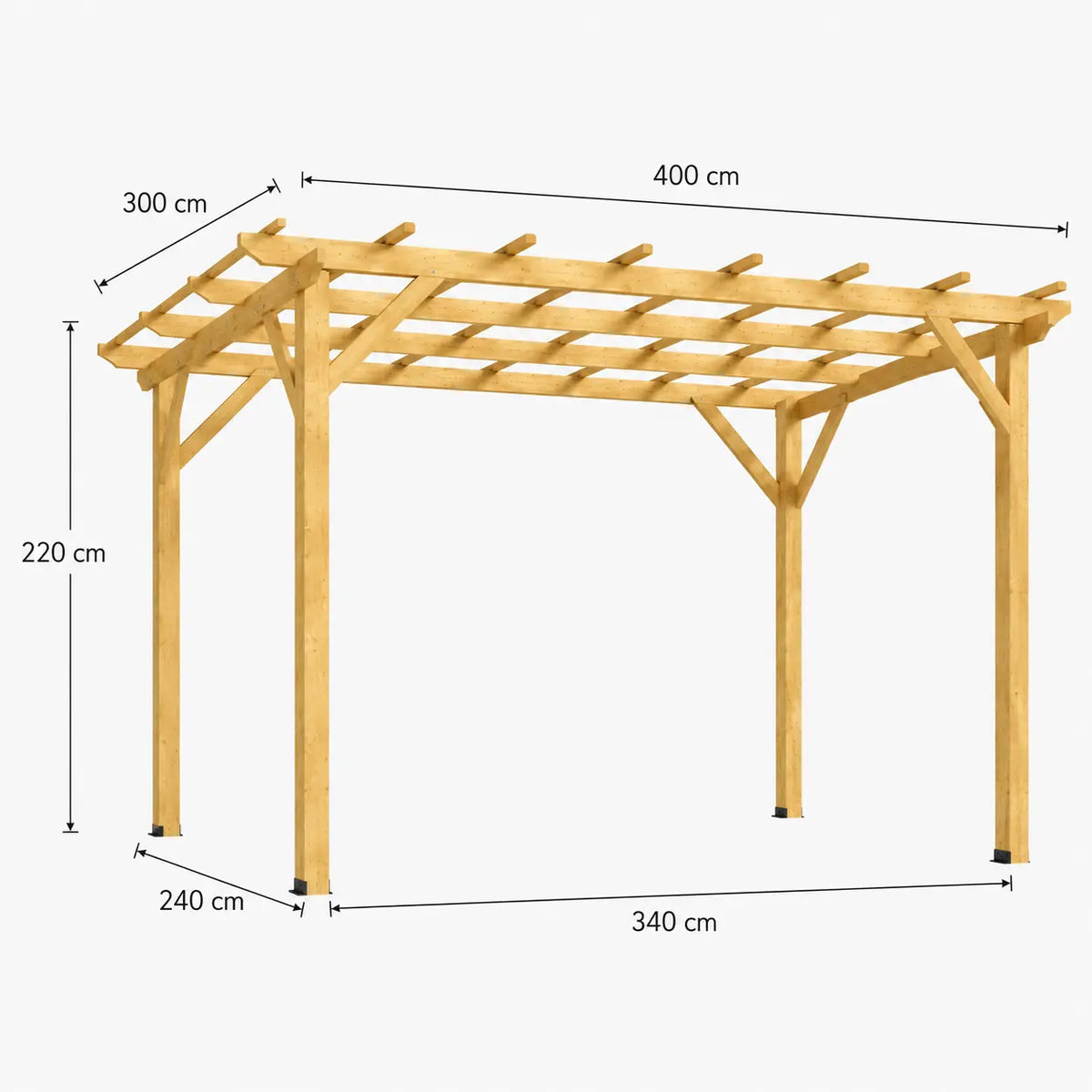 Lucie - Pergola bois naturel 3x4