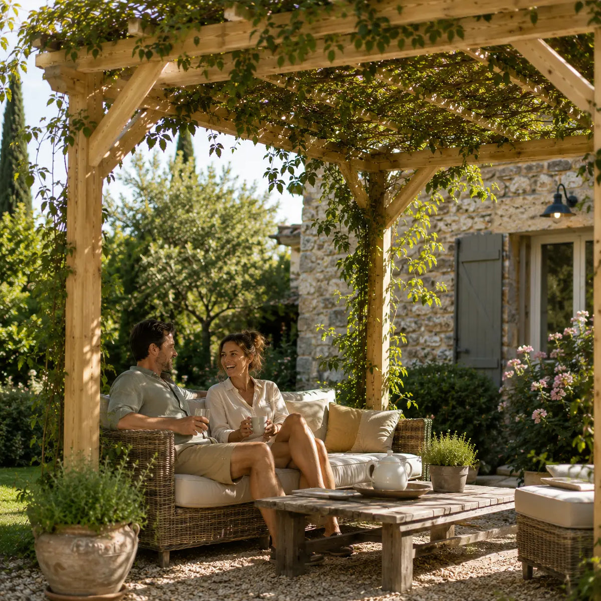 Lucie - Pergola bois naturel 3x4