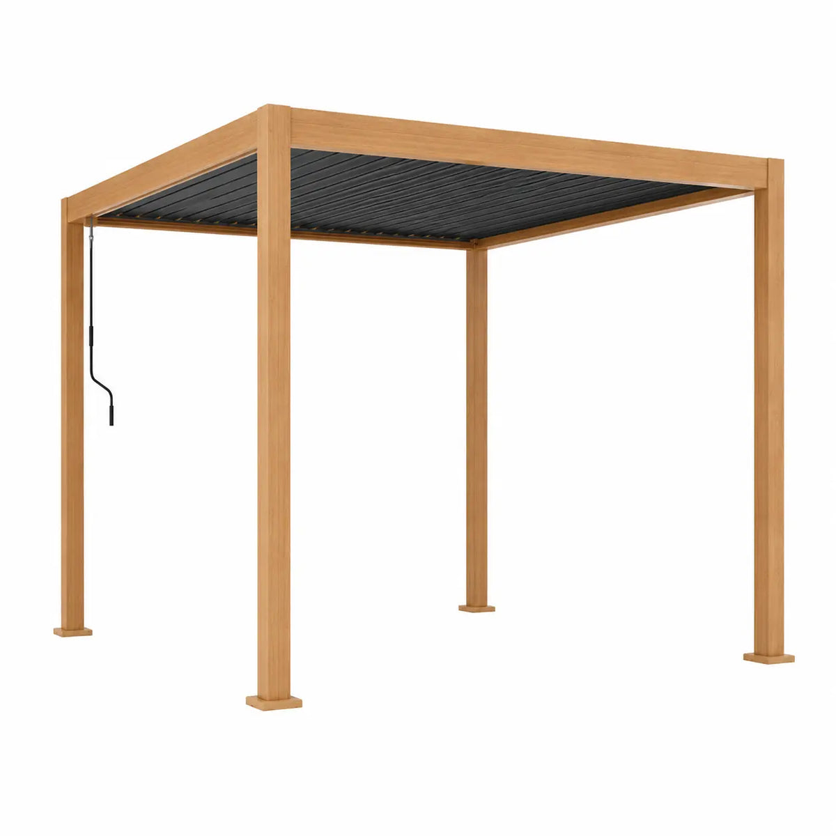 Jade - Pergola bioclimatique 3x3 effet bois