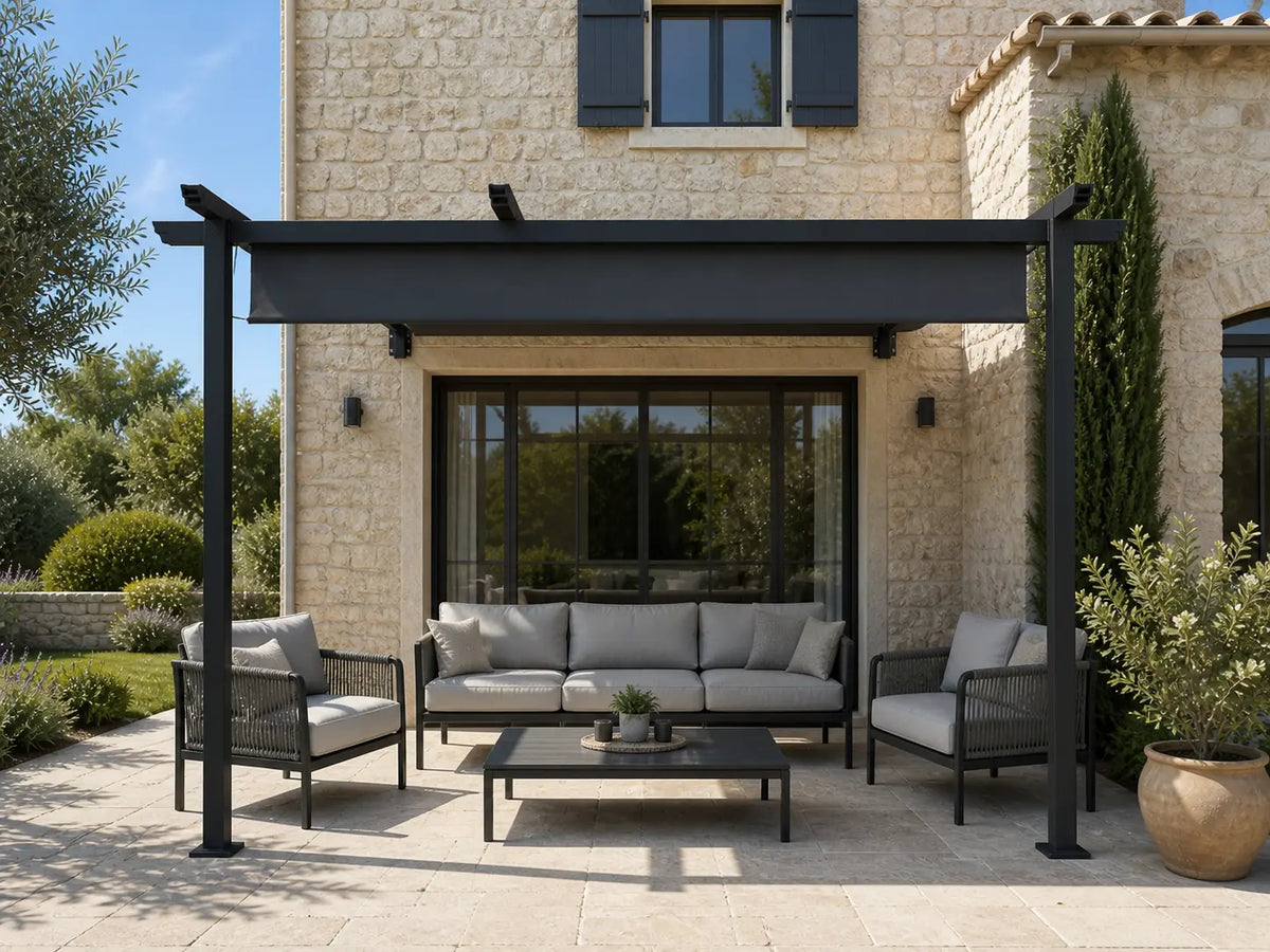 Zoé. Pergola adossée 3x3