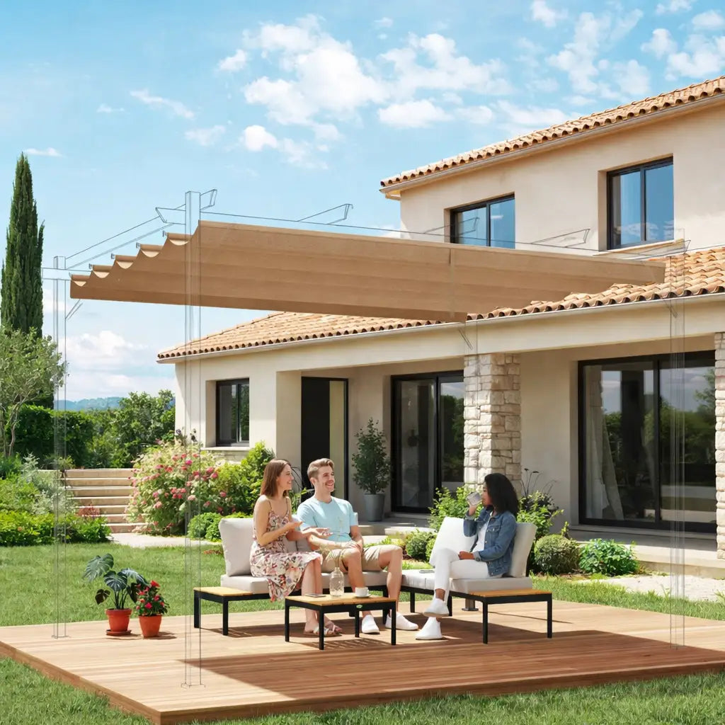 Toile de remplacement beige pour pergola en aluminium