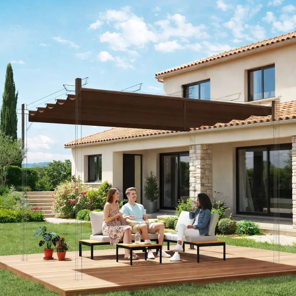 Toile de remplacement marron pour pergola en aluminium